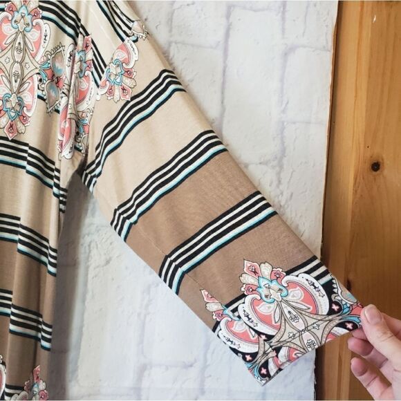 DANA BUCHMAN Boatneck Printed Tunic Top Large - Picture 3 of 8